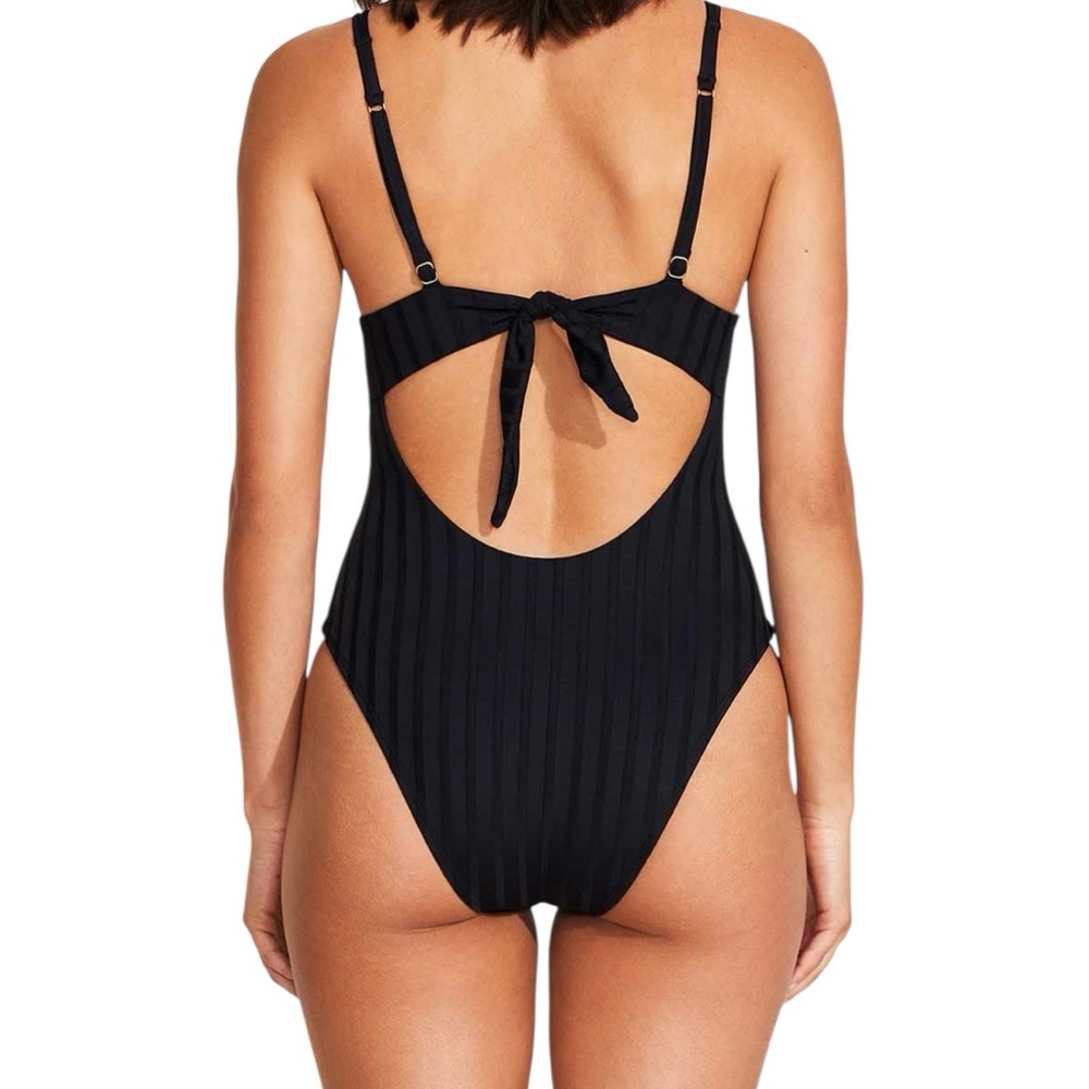 NEW Luxurious Vitamin A Rossi Underwire One Piece - Black SuperRib Size Large - Picture 2 of 11